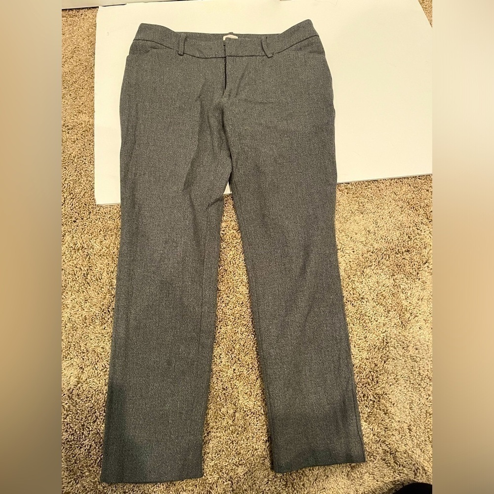 A New Day Pants Womens 6 Grey Stretch Elastizado Elastic Casual Zipper New